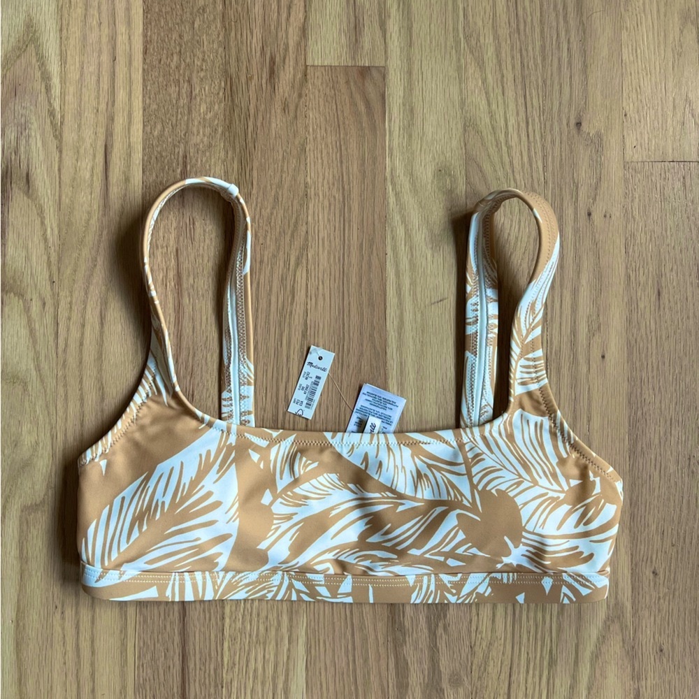 Madewell Second Wave Balconette Bikini Top in Palm Leaves
